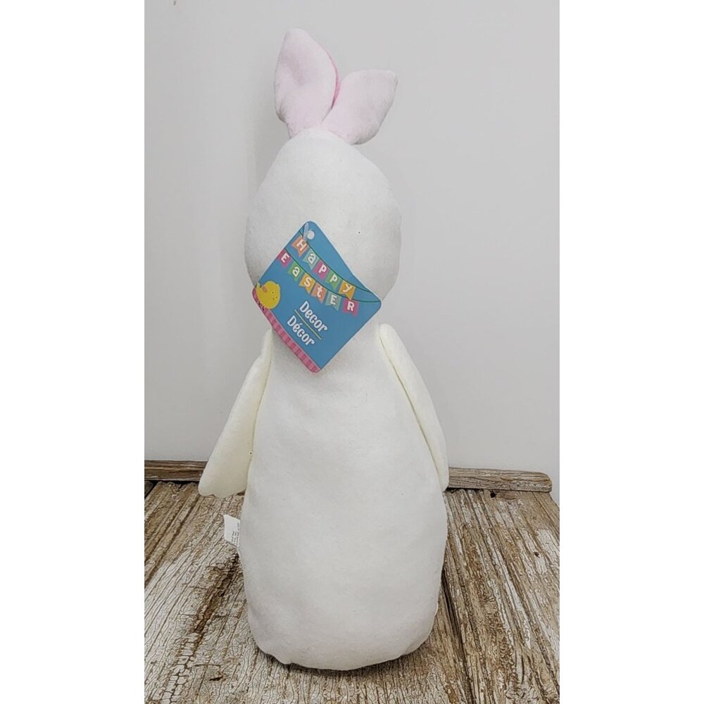 NOS Greenbrier International Easter White Felt Bunny Rabbit Decor Weighted Botto - Picture 2 of 5